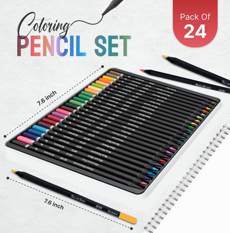 Black Widow Coloring Pencils for Adults â€“ 24 Wax Soft Core Colored Pencils for Adult Coloring Books â€“ Vibrant Color Pencil Set (Scorpion Set) - Image 2